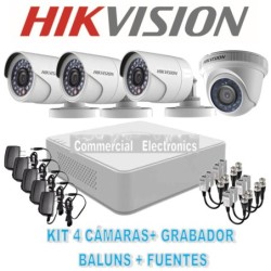 HIKVISION KIT 4 CAMARAS 720P